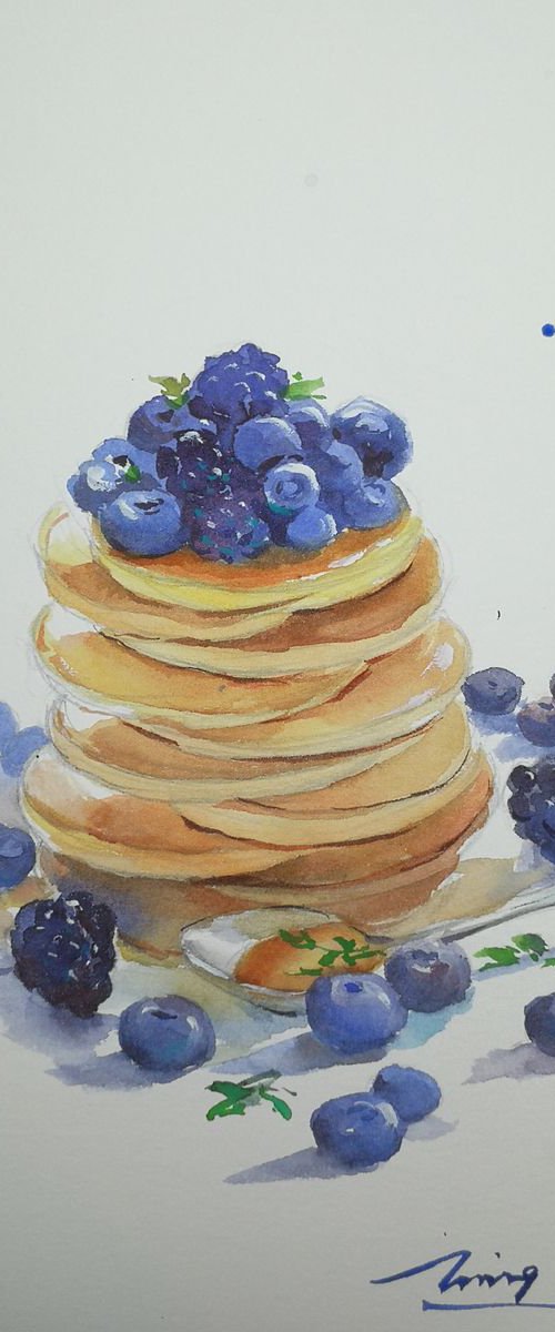Blueberry Pancakes by Jing Chen