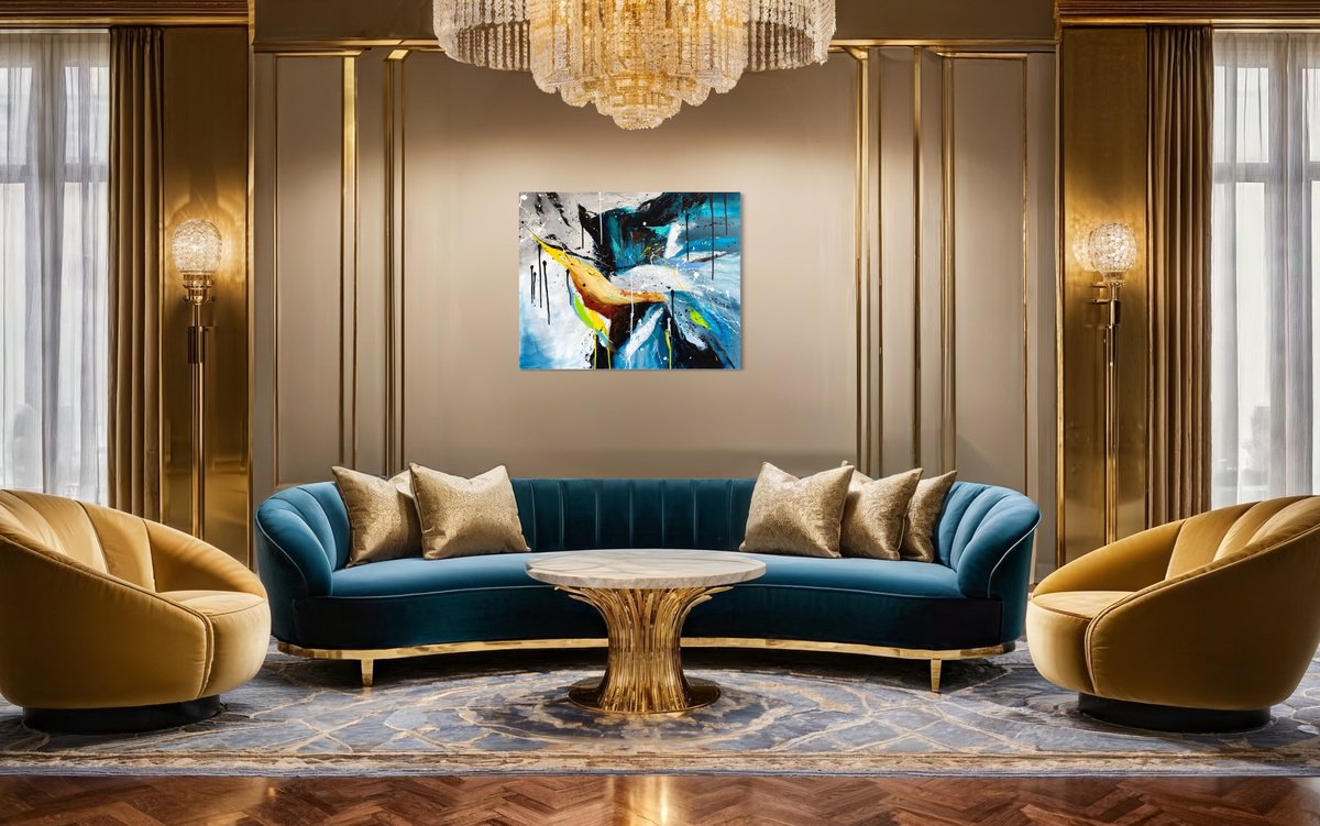 Abstract Oil Painting By Liubov Kuptsova, 39 X 31", Breaking The Silence, Original Artwork