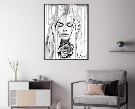 Girl with Rose