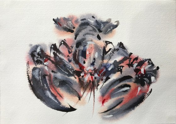 Lobster. Original art, gift, one of a kind, handmade painting.