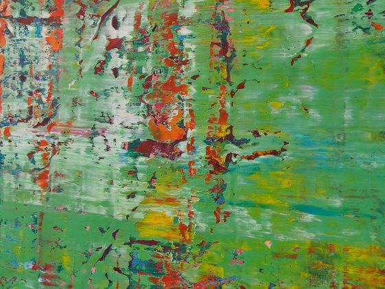 100x70 cm | 39.4x27.5 in Abstract Landscape Painting Green Painting Original Canvas Art