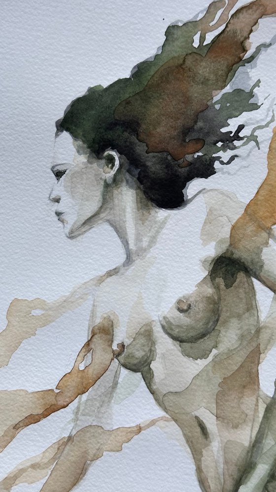 Ethereal Green Abstract Mermaid