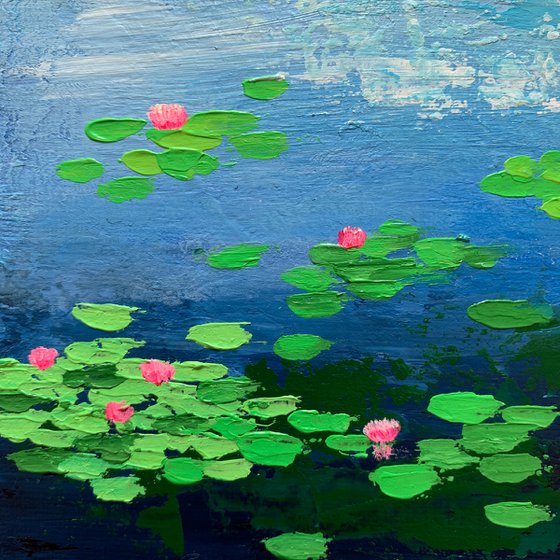 Monet’s water lilies ! Small knife painting!