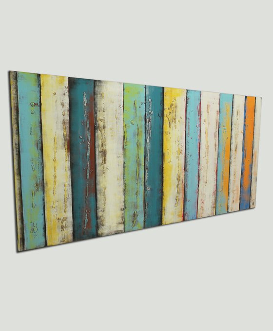 XL Painting - 70.8x35.4"- 180x90cm - Original Yellow Panels - Ronald Hunter - 31S