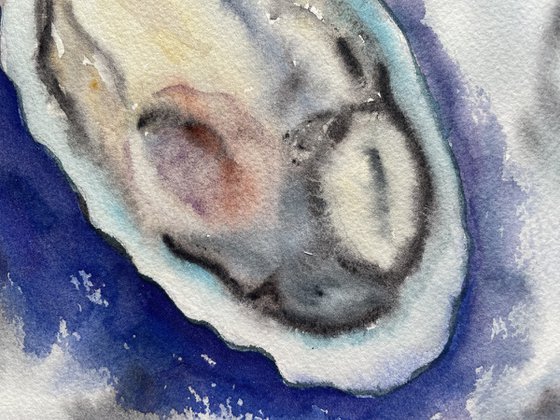 Oyster Watercolor Painting