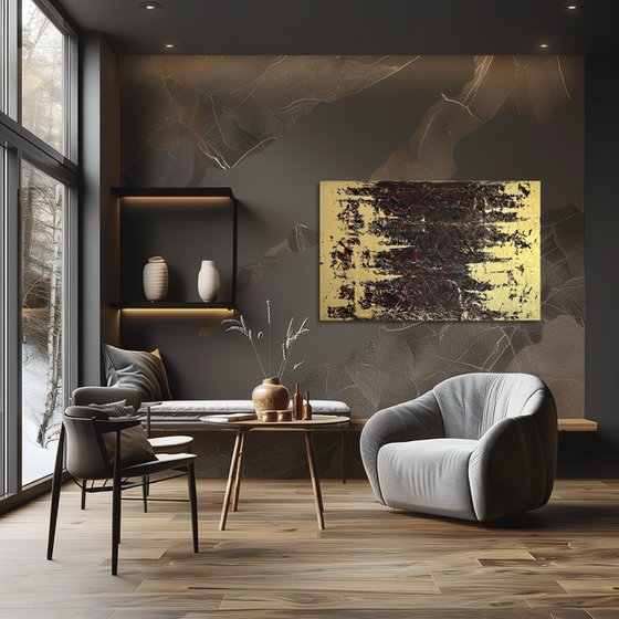 Greengold on grey 110x70x2 cm