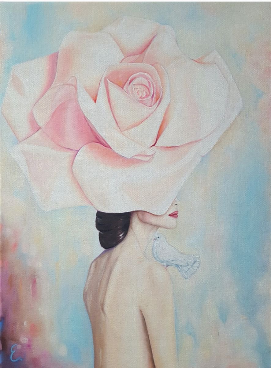 Scent of The RoseOil painting by Evelina Miskunaite