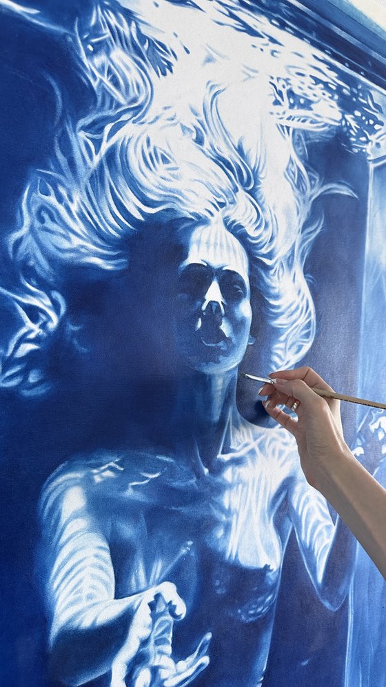 The Mermaid's Secret - Large Blue Nude