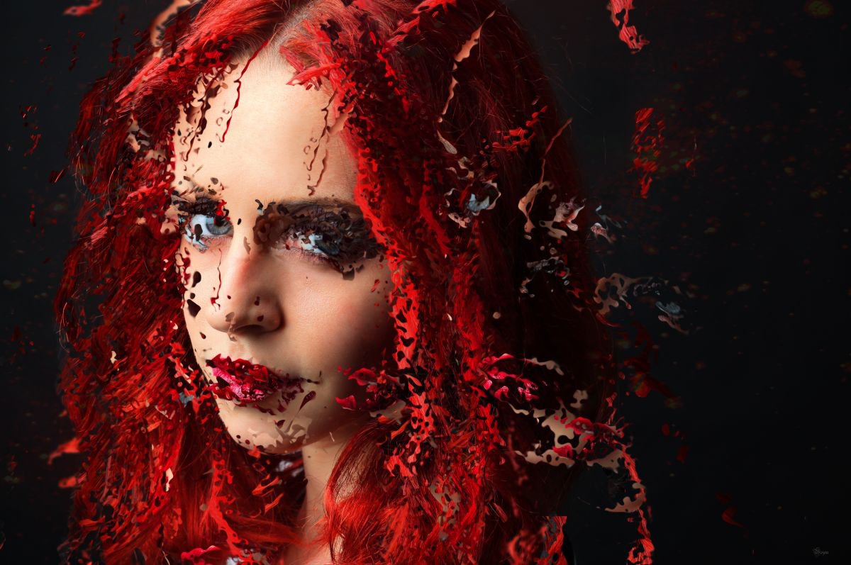 Graphic Portrait Photograph By Bojan Jevtic, 43 X 29, Between Here And There, Original Artwork