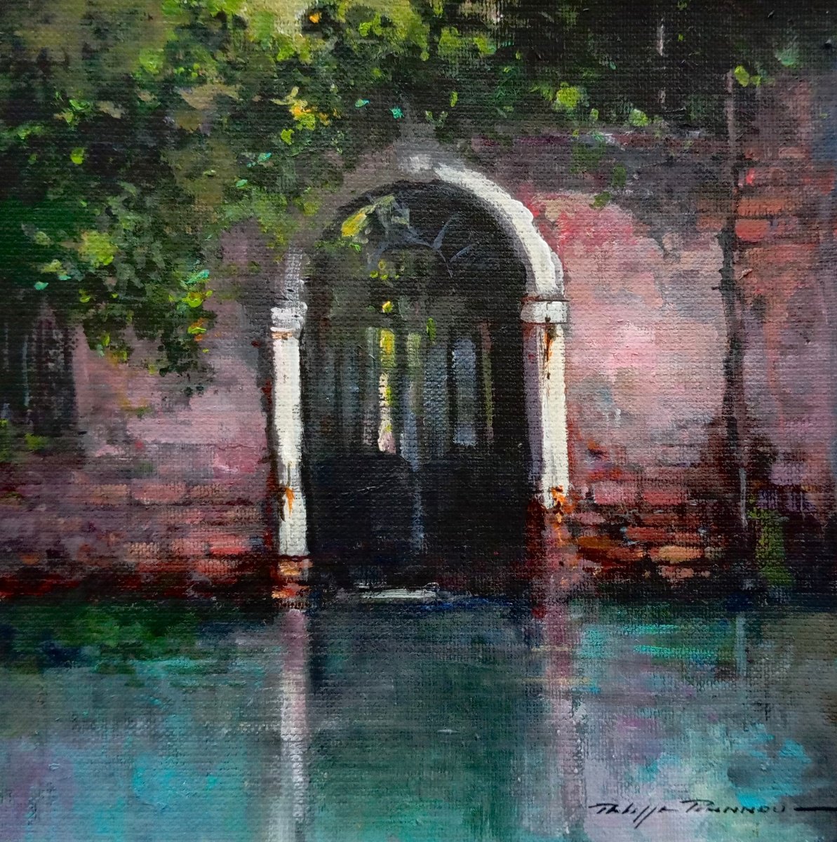 Impressionistic Painting , Venise Rio San Severo N° 2224 By Philippe Perennou, 8 X 8, Artwork For Sale On Artfinder