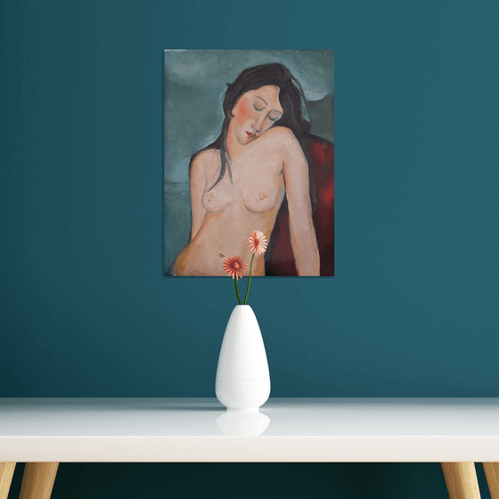 Female nude portrait /iris tree/ Amedeo Modigliani