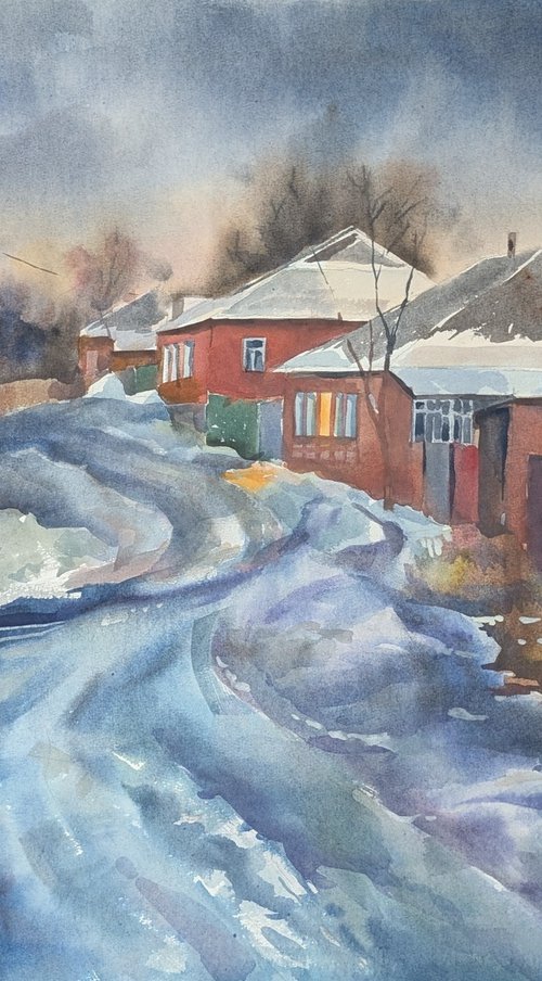 Winter Evening by Yurii Pashkov