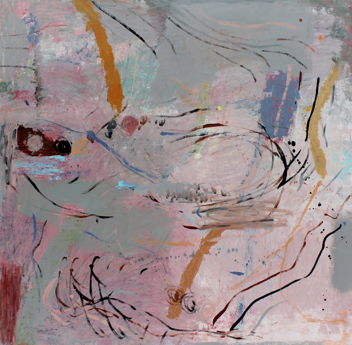 Expressive Abstract Acrylic Painting By Sergiy Dekalyuk, 61 X 60", Morning, Original Artwork