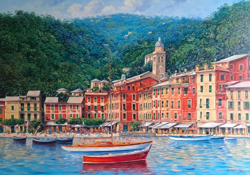 View of Portofino by Claudio Ciardi