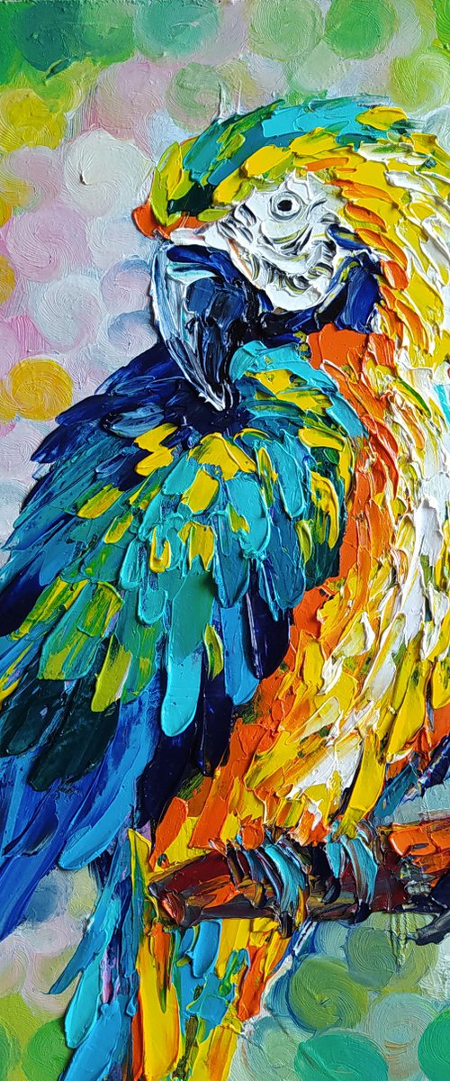 Parrot - oil painting, bird, parrots, birds oil painting, painting, gift, parrots art, art bird, animals oil painting by Anastasia Kozorez