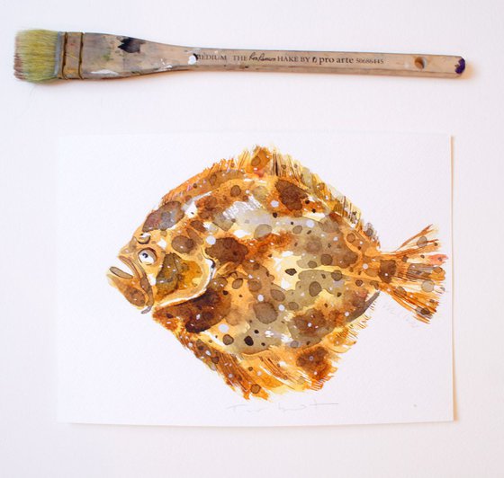 Turbot Fish Watercolour