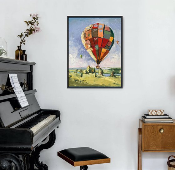 Landscape with an air balloon.