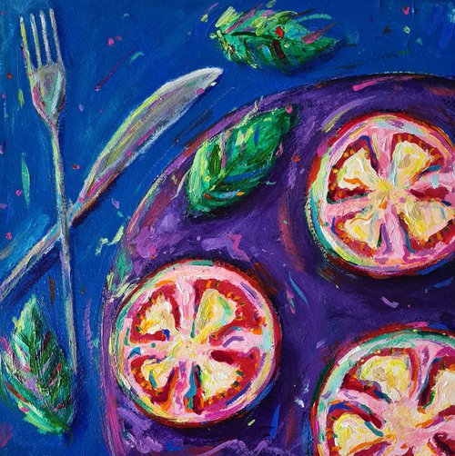 Tomatoes and Basil by Dawn Underwood