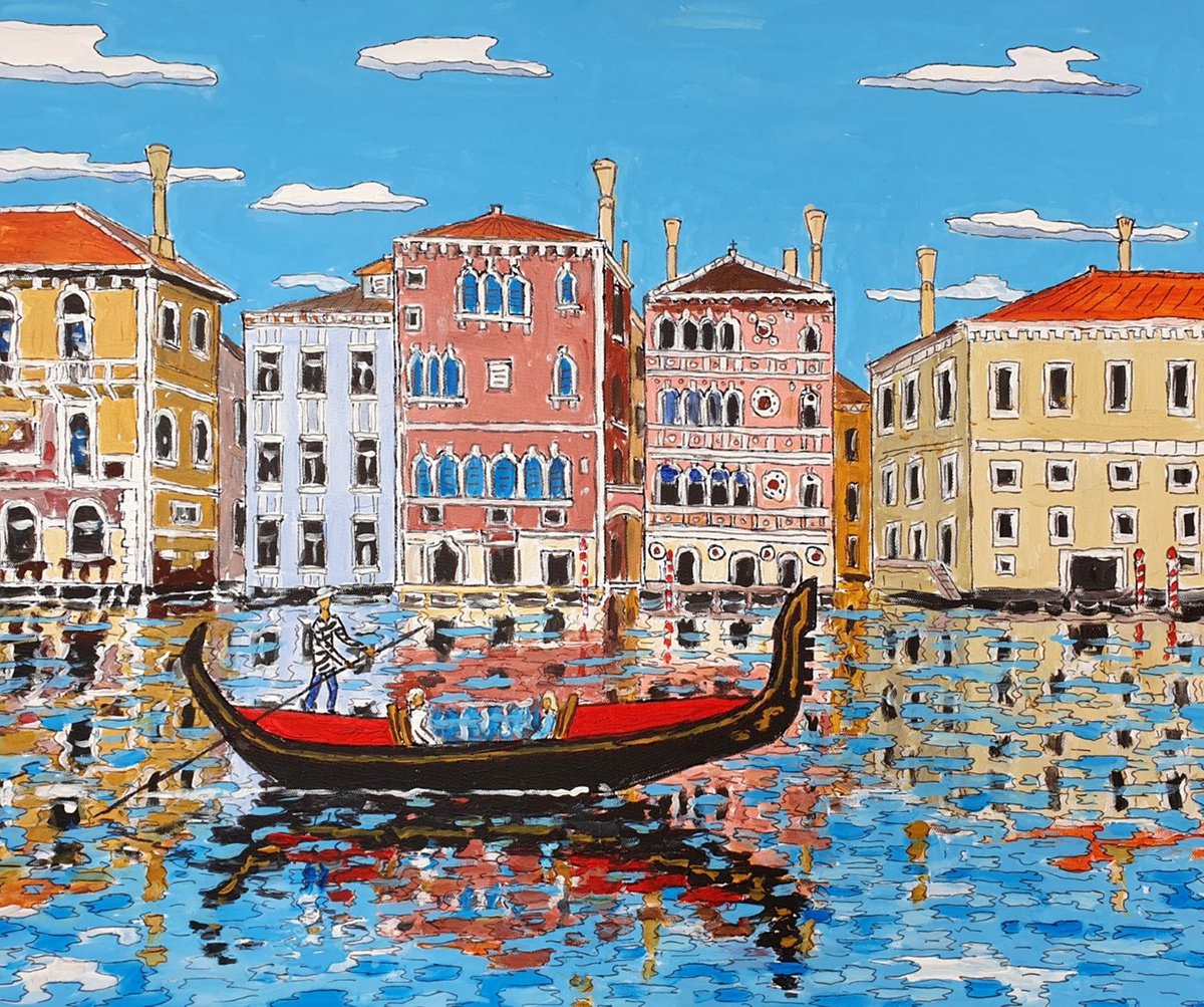 palaces on grand canal, venice by colin ross jack
