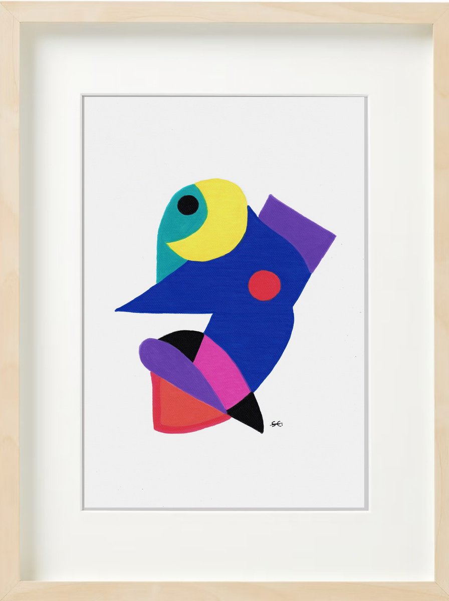 Abstract Acrylic Painting By Carla Sa Fernandes, 13 X 17, Ss77.S1, Original Artwork