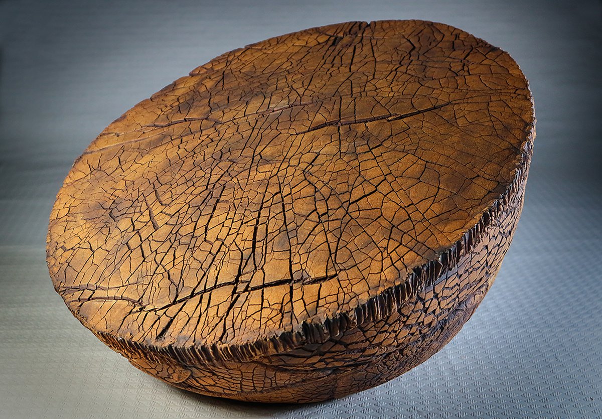 Organic Abstract Clay Sculpture By Inaki San, 17 X 12, Erosion, Original Artwork