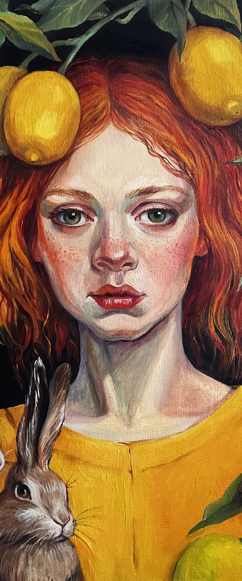 Girl with lemons by Natalia Veyner