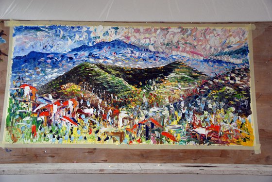 Terre dell'Etna olio su tela 100x200cm