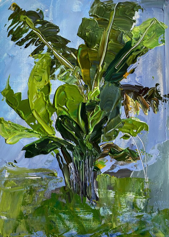 Ubud Banana Palm Study — Plein Air