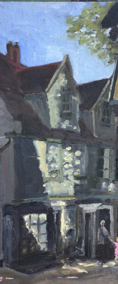 A corner of old Norwich, an original painting. by Julian Lovegrove Art