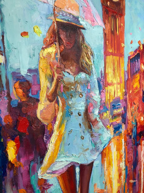 London Rainy Evening Stroll