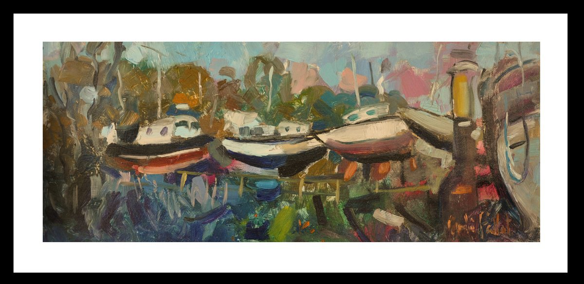 Boatyard At Birdham By Andre Pallat, 29 X 15, Artwork For Sale On Artfinder
