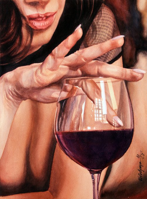 Glass of wine by Volodymyr Melnychuk