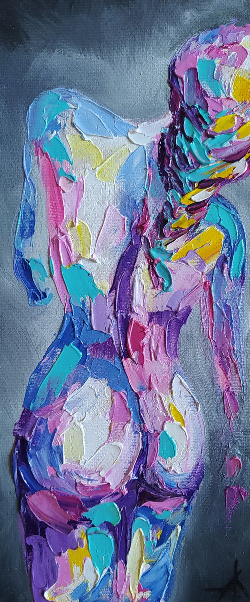 Love my body - nude, erotic, body, woman, woman body, oil painting, a gift for him, gift for man, nu by Anastasia Kozorez