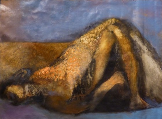 Nude Under The Blanket, oil on canvas, 81x60 cm