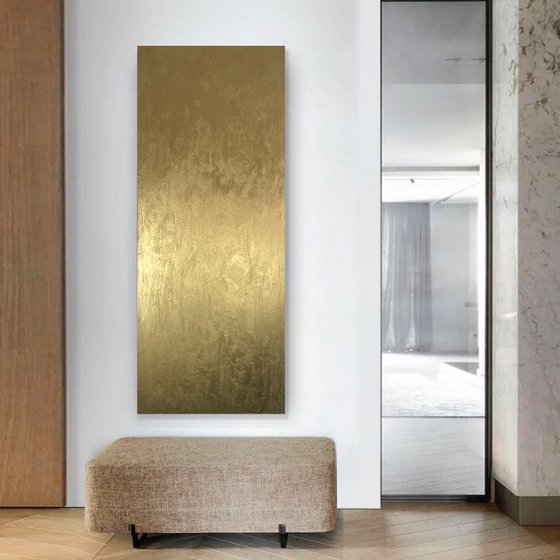 Eternal Wisdom Two - 61 x 152 cm - metallic gold paint on canvas