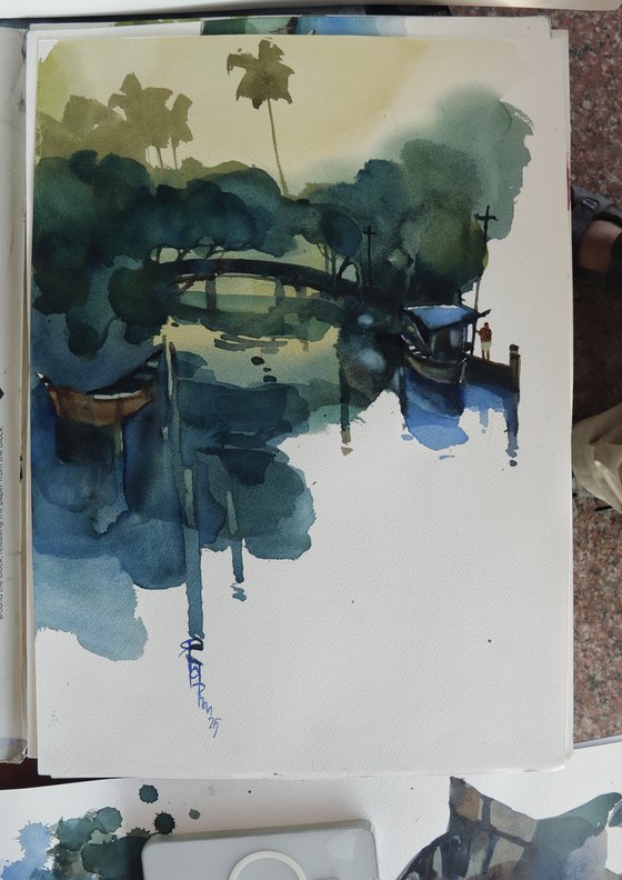 A drop of backwater dusk