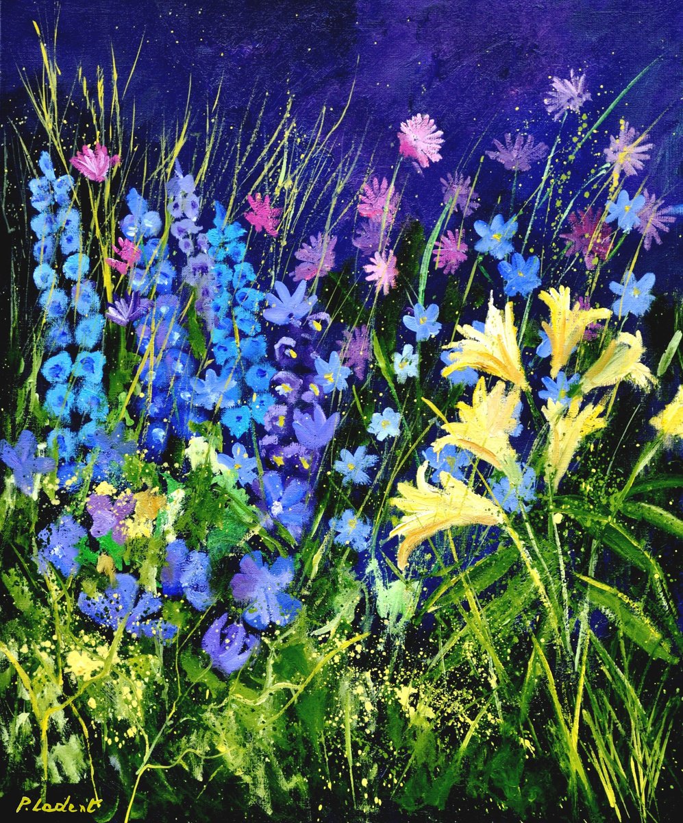 Garden Flowers -5623 By Pol Henry Ledent, 20 X 24, Artwork For Sale On Artfinder