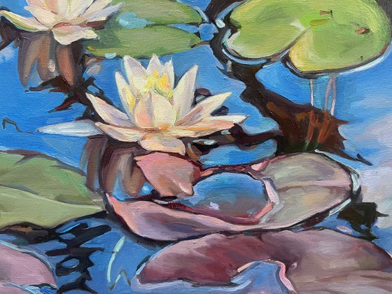 Sky lilies. Water lilies. Pond life 72.7cm/60.6 cm