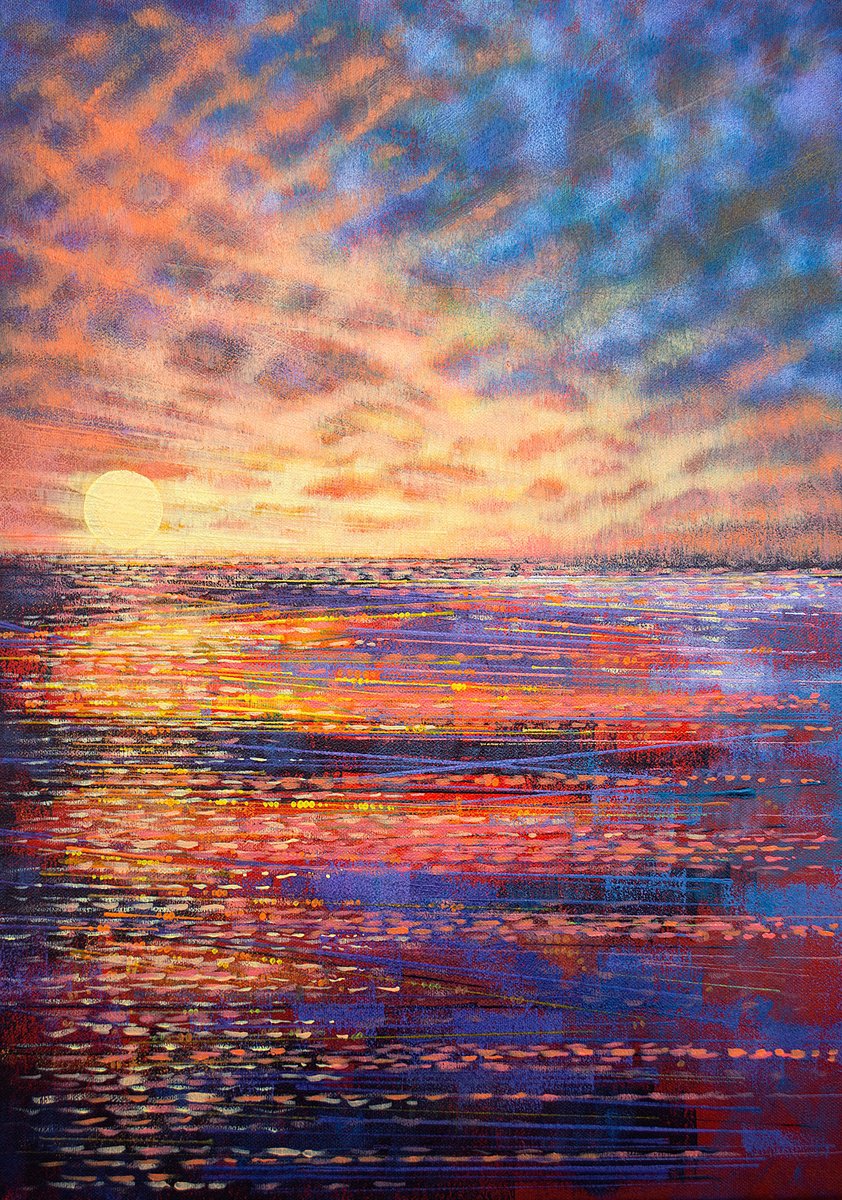 Ocean Seascape At Sunset By Marc Todd, 17 X 23, Artwork For Sale On Artfinder