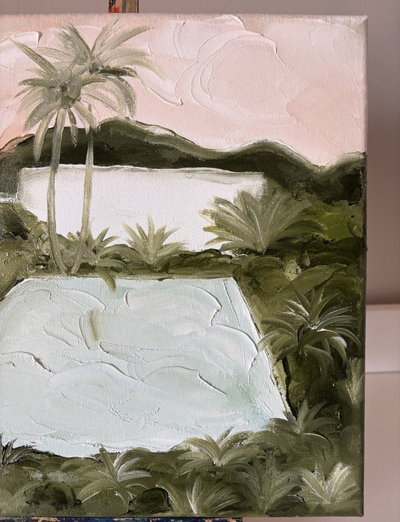 Summer tropical swimming pool