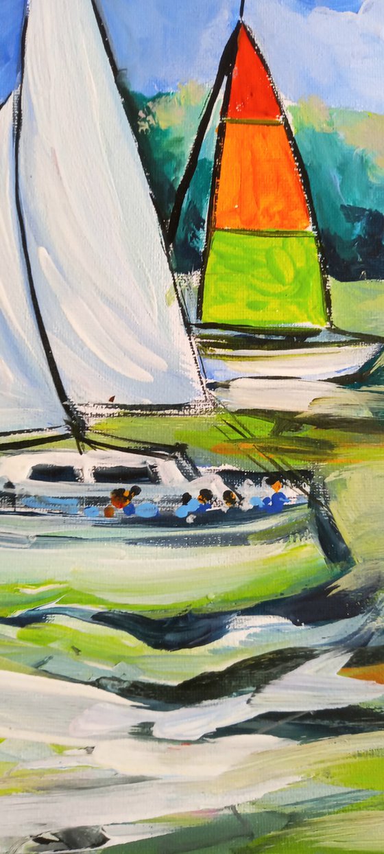 Sailboats on the water