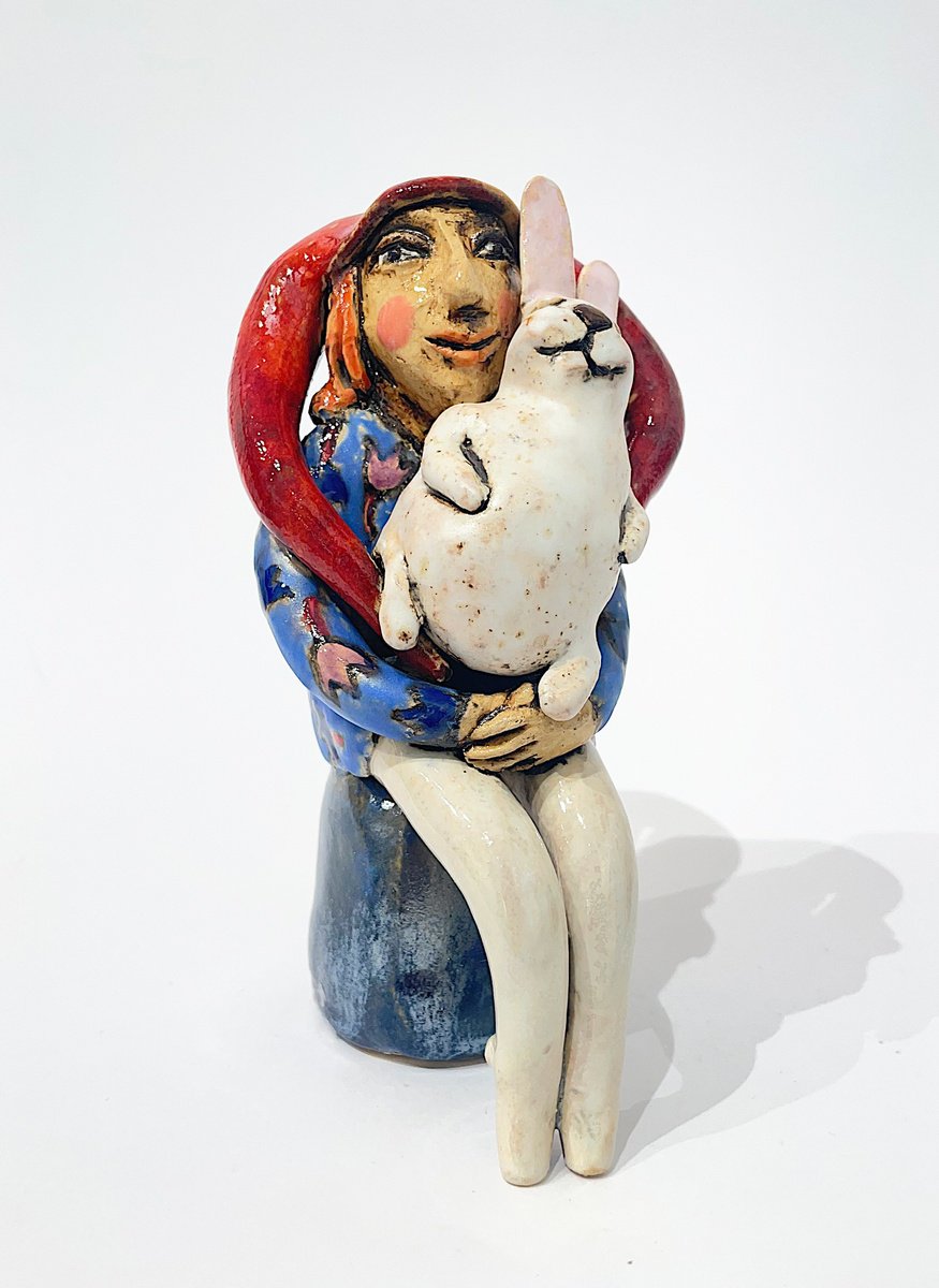 Cartoon Portrait Clay Sculpture By Viktor Zuk, 4 X 7", Colours Of The Heart, Original Artwork