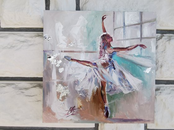 Christmas Print, Ballerina art print, Ballet dancer painting
