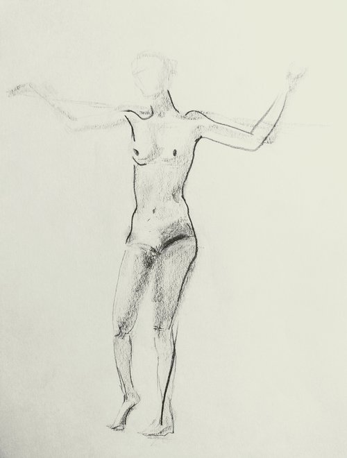 Erotic abstract portrait. Original pencil drawing by Yury Klyan
