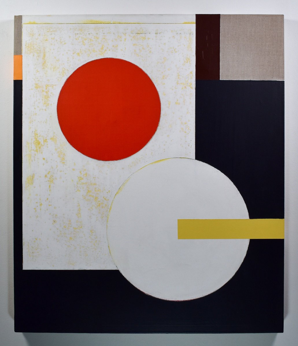 Geometric Abstract Acrylic Painting By Andrew Hardy, 22 X 26, Untitled 2022, Original Artwork