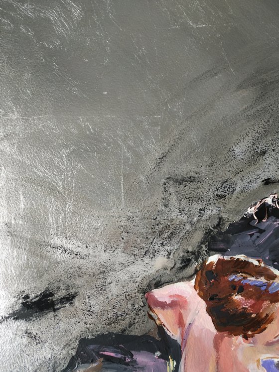 Silver Symphony -Ballerina Painting on Paper