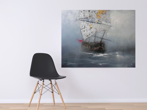 Harbor of destroyed dreams - Lost in the Fog  SPECIAL PRICE !!! W 120 x H 94 cm