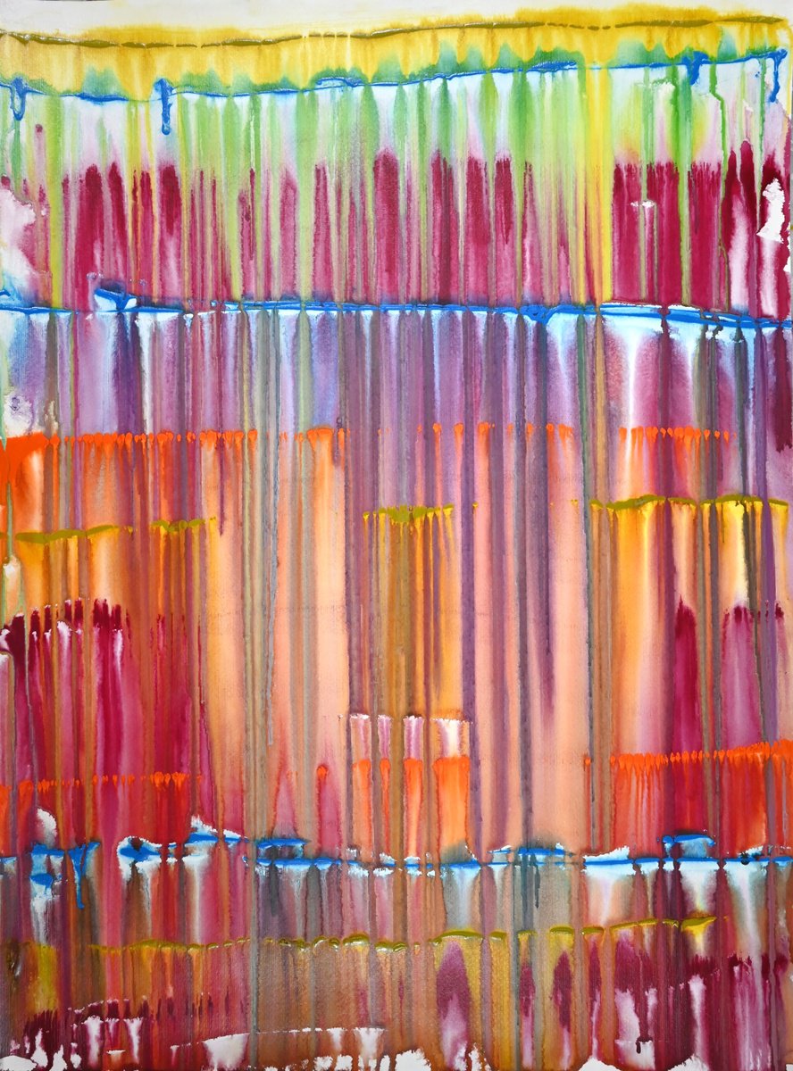 Abstract Acrylic Painting By Sumit Mehndiratta, 22 X 30", Intensity, Original Artwork