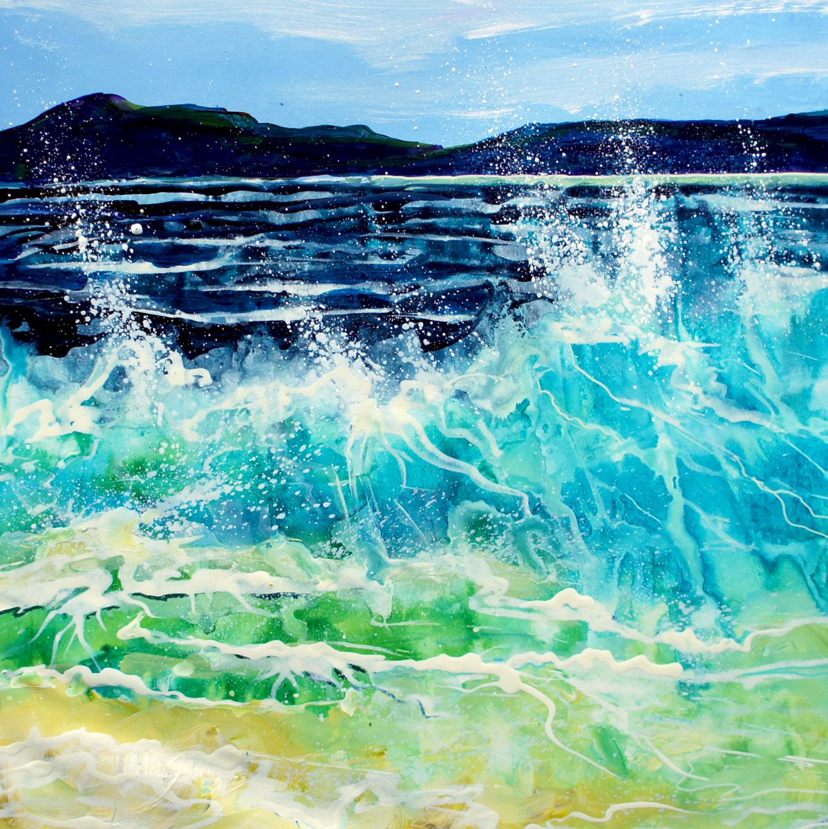 Wild Sea By Julia Rigby, 20 X 20, Artwork For Sale On Artfinder
