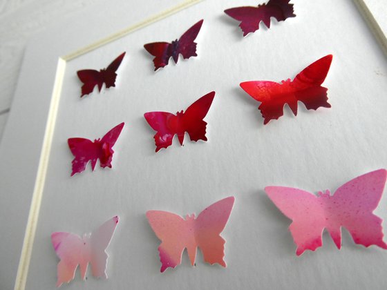 9 Red butterflies